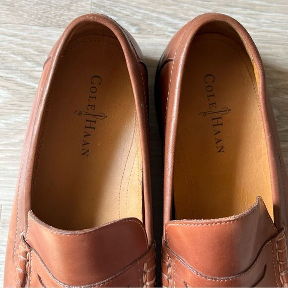 NEW Cole Haan Nike Air C08390 Tan Brown Leather Slip On Penny Loafer Shoe 10.5 main image 4